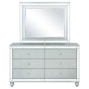  Coaster Furniture Gunnison 223213M 6-Drawer Dresser with Mirror - Silver Metallic IMAGE 2