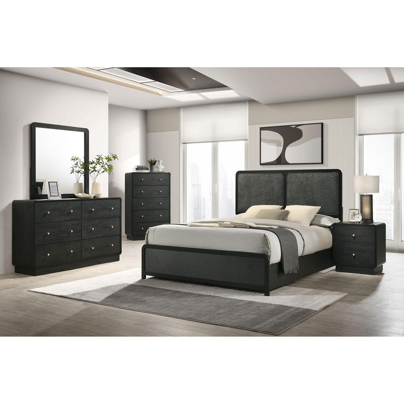  Coaster Furniture Cavelle 223661Q 51-inch Upholstered Queen Bed - Black IMAGE 5