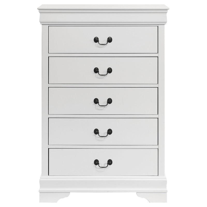 Coaster Furniture Louis Philippe 202445 5-Drawer Bedroom Chest - White IMAGE 2