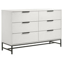  Coaster Furniture Sonora 224863 6-Drawer Bedroom Dresser - White IMAGE 1