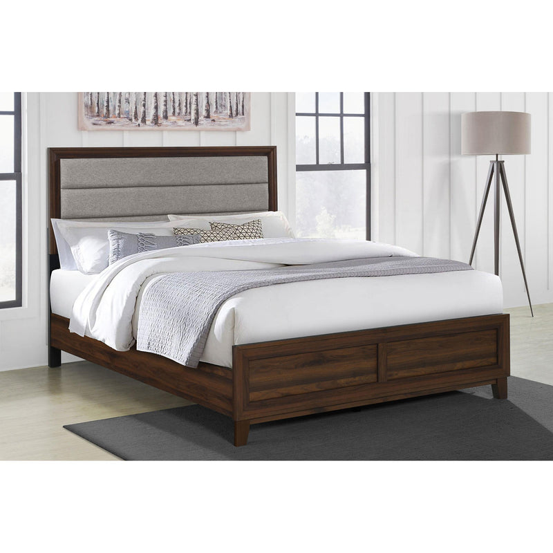 Coaster Furniture Welsley 223441KE 50-inch Upholstered Eastern King Bed - Walnut IMAGE 4