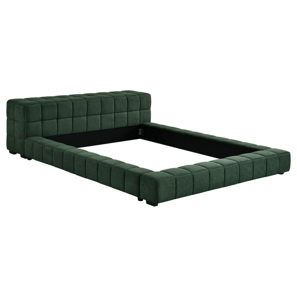  Coaster Furniture Trinity 306120Q Upholstered Queen Platform Bed - Green IMAGE 1