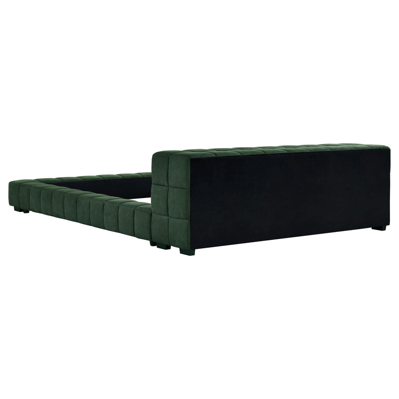  Coaster Furniture Trinity 306120Q Upholstered Queen Platform Bed - Green IMAGE 3