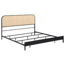  Coaster Furniture Amherst 360351KE Radio Weave Rattan Metal Eastern King Bed - Black IMAGE 1