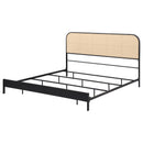  Coaster Furniture Amherst 360351KE Radio Weave Rattan Metal Eastern King Bed - Black IMAGE 3