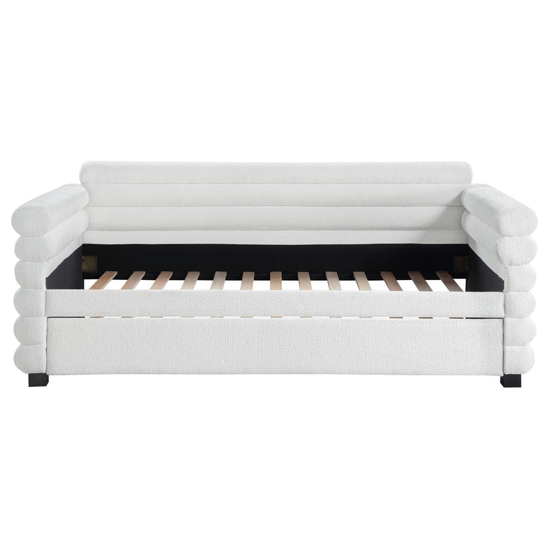 Coaster Furniture Patricia 300716 Boucle Upholstered Twin Day Bed with Trundle - White IMAGE 3