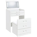 Coaster Furniture Danbury 930208 3-Drawer Makeup Vanity & Stool - Set White High Gloss IMAGE 4