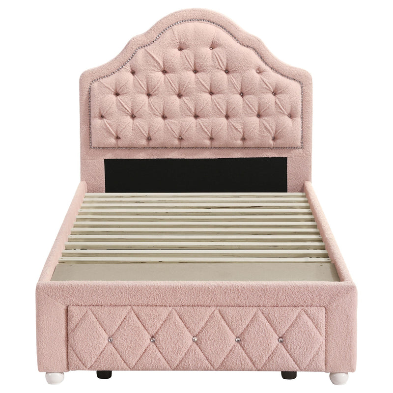 Coaster Furniture Ashleigh 460540T 44-inch Upholstered Twin Storage Platform Bed - Pink IMAGE 3