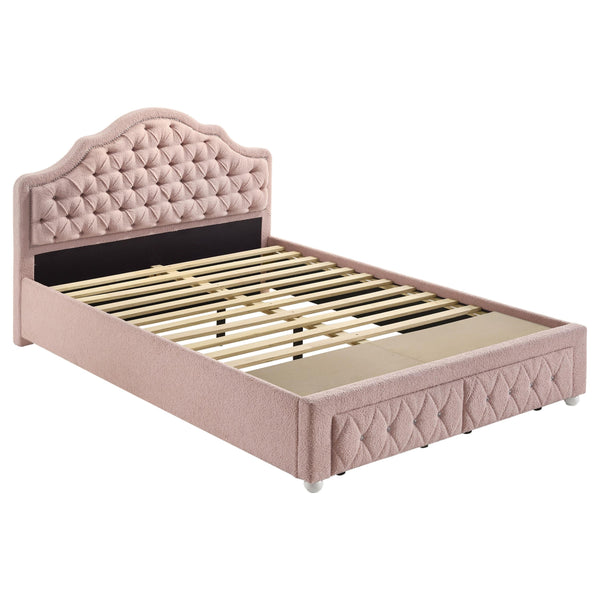 Coaster Furniture Ashleigh 460540F 44-inch Upholstered Full Storage Platform Bed - Pink IMAGE 1