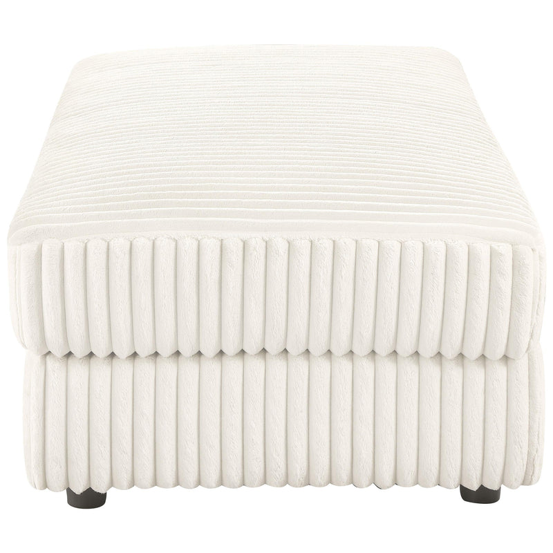  Coaster Furniture Emberson 508855 Upholstered Rectangular Storage Ottoman - Ivory IMAGE 5
