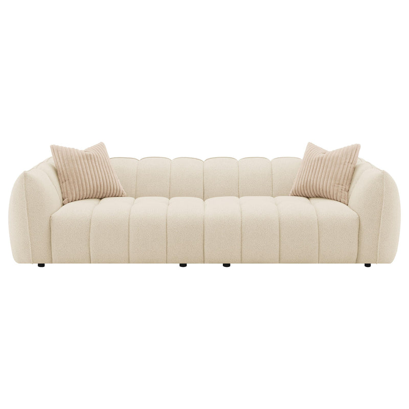  Coaster Furniture Winchester 503997 Boucle Upholstered Extra Long Sofa - Sand Pebble IMAGE 2