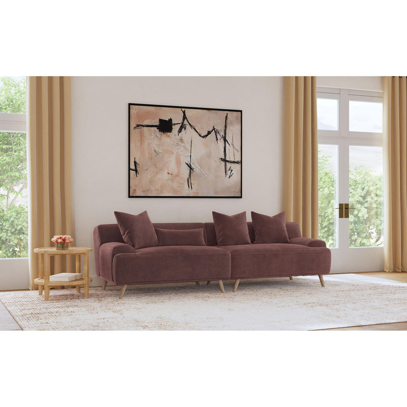 Coaster Furniture Elizabeth 503957 Corduroy Upholstered Extra Long Sofa - Wine Red IMAGE 8