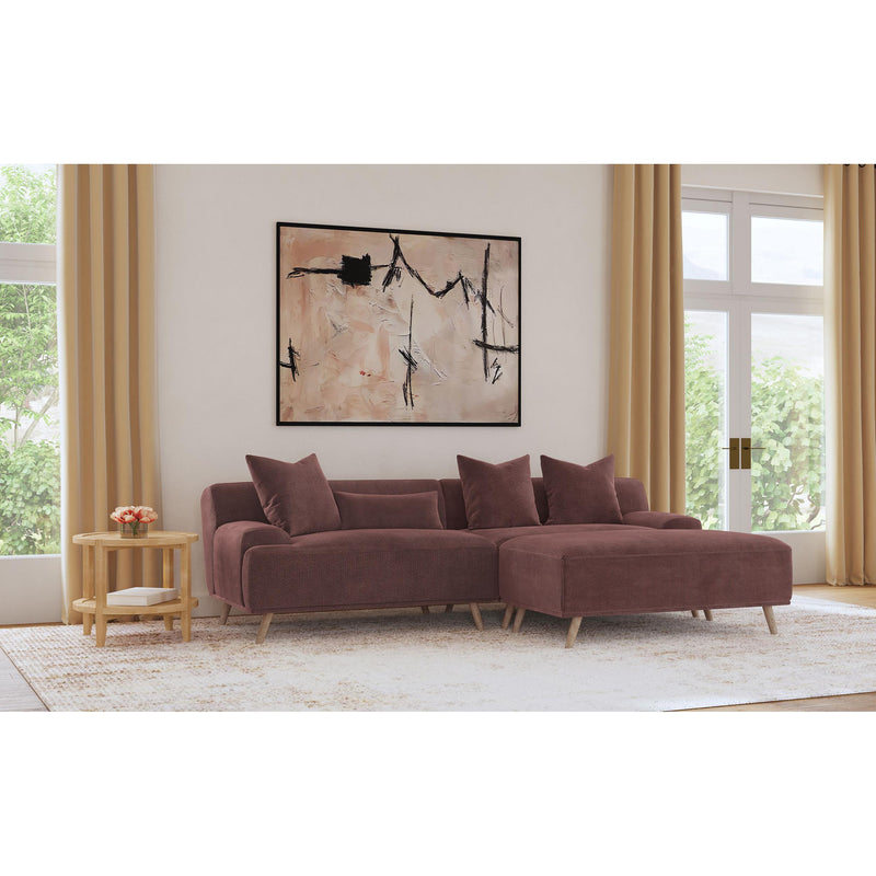 Coaster Furniture Elizabeth 503957 Corduroy Upholstered Extra Long Sofa - Wine Red IMAGE 9