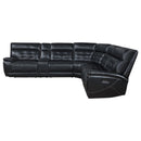  Coaster Furniture Hewitt 609610PP Leather Upholstered Power Reclining Sectional - Black IMAGE 3