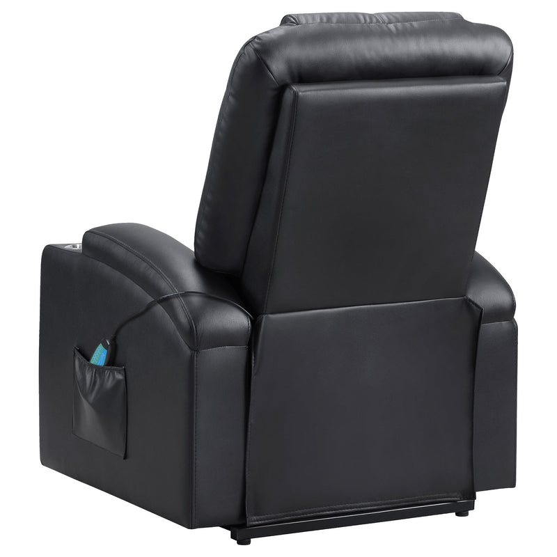  Coaster Furniture Armstrong 609475P Upholstered Power Lift Massage Recliner - Black IMAGE 6