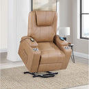  Coaster Furniture Armstrong 609476P Upholstered Power Lift Massage Recliner - Camel IMAGE 10