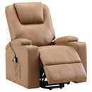  Coaster Furniture Armstrong 609476P Upholstered Power Lift Massage Recliner - Camel IMAGE 2