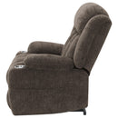  Coaster Furniture Houston 603233P Upholstered Power Lift Recliner Chair - Dark Brown IMAGE 6