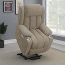  Coaster Furniture Houston 602274P Upholstered Power Lift Recliner Chair - Camel IMAGE 13
