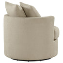  Coaster Furniture Debbie 902274 Upholstered Swivel Accent Chair - Camel IMAGE 7