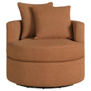  Coaster Furniture Debbie 902275 Upholstered Swivel Accent Chair - Burnt Orange IMAGE 2