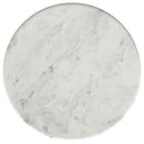  Coaster Furniture Berkeley 930080 Round Marble Top Side Table - White and Brown IMAGE 6
