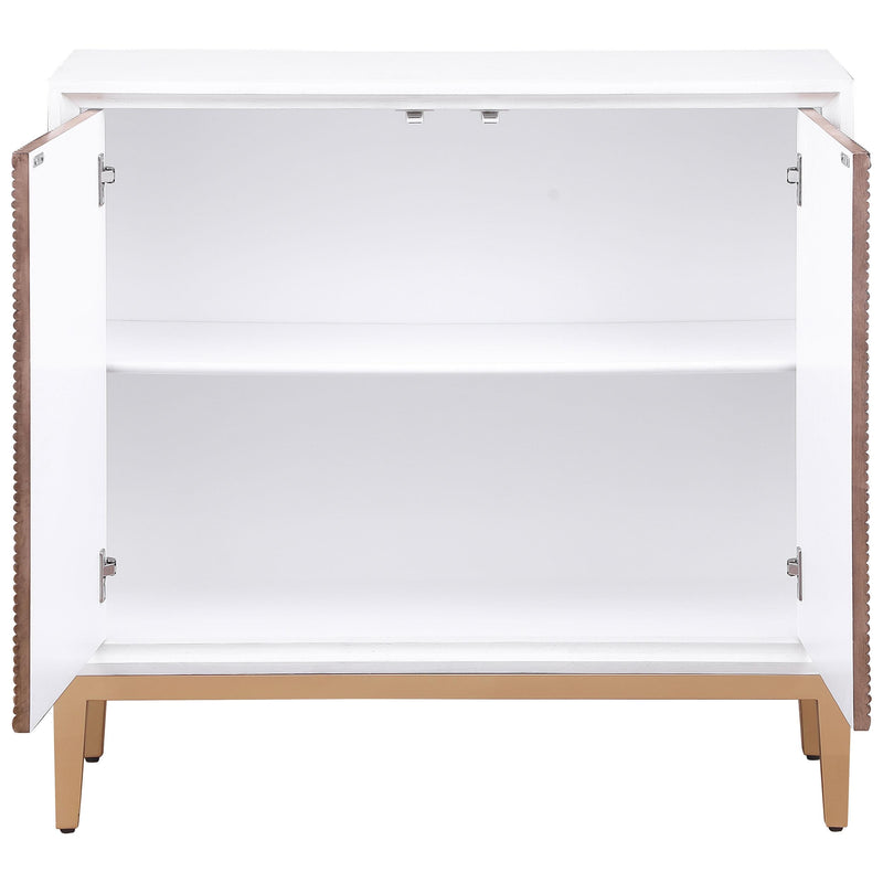 Coaster Furniture Gretchen 950408 2-door Wood Fluted Parquet Cabinet - White and Brown IMAGE 3