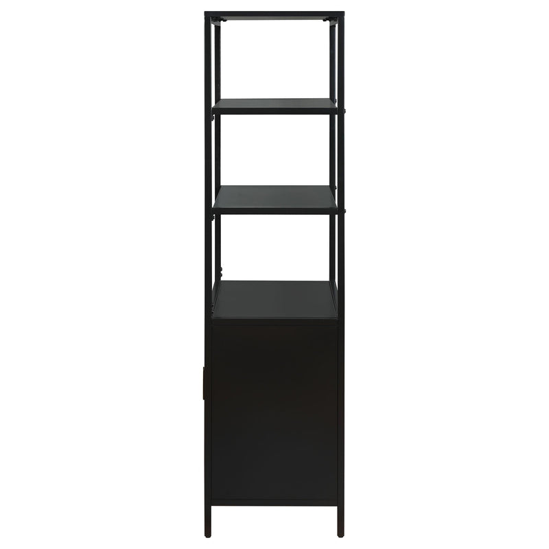 Coaster Furniture Amherst 961651 3-shelf Radio Weave Cane Metal Accent Cabinet - Black IMAGE 5