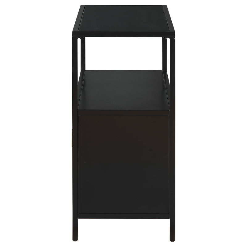Coaster Furniture Amherst 961641 2-door Radio Weave Cane Metal Accent Cabinet - Black IMAGE 5