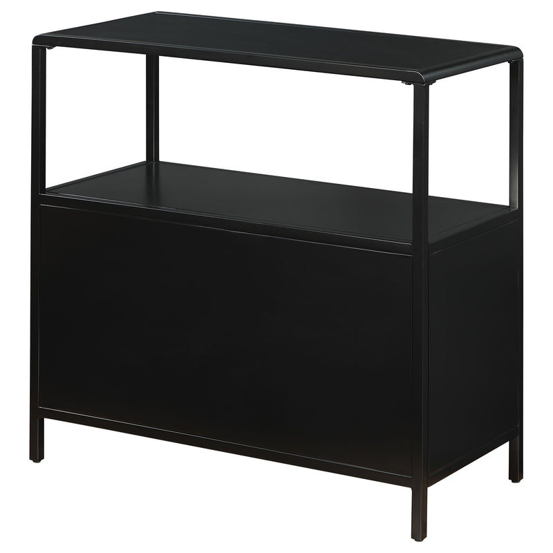 Coaster Furniture Amherst 961641 2-door Radio Weave Cane Metal Accent Cabinet - Black IMAGE 7