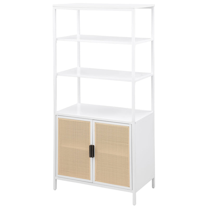 Coaster Furniture Amherst 961652 3-shelf Radio Weave Cane Metal Accent Cabinet - White IMAGE 4