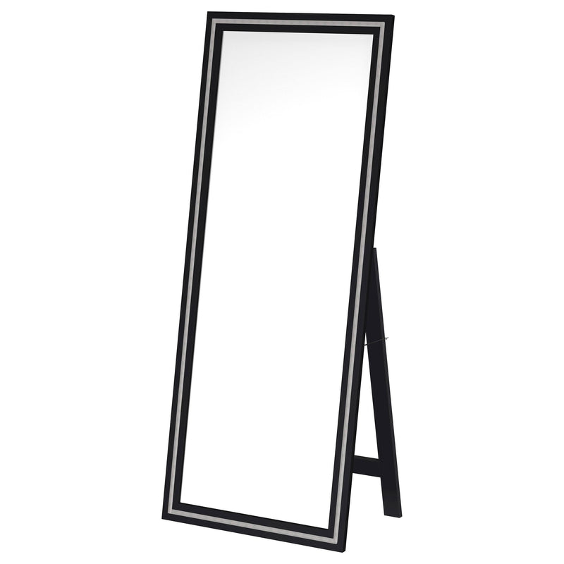 Coaster Furniture Windrose 960962 28 x 67 Inch Tempered LED Standing Mirror - Black IMAGE 11