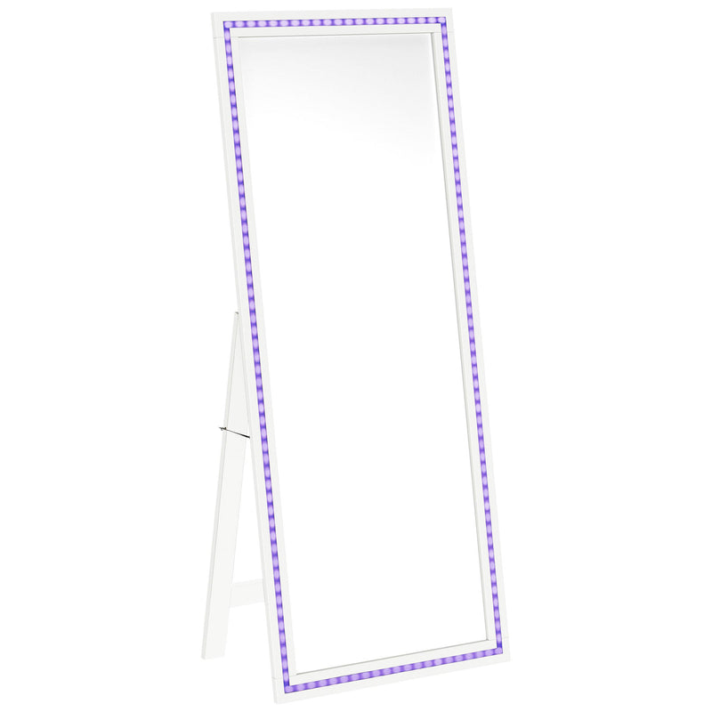 Coaster Furniture Windrose 960963 28 x 67 Inch Tempered LED Standing Mirror - White IMAGE 9