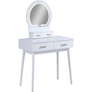  Crown Mark Cecilia 4905SET-WH Vanity Table & Stool - White IMAGE 2