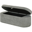  Crown Mark Philipa 4924LG-BENCH Storage Bench - Light Grey Tweed IMAGE 2
