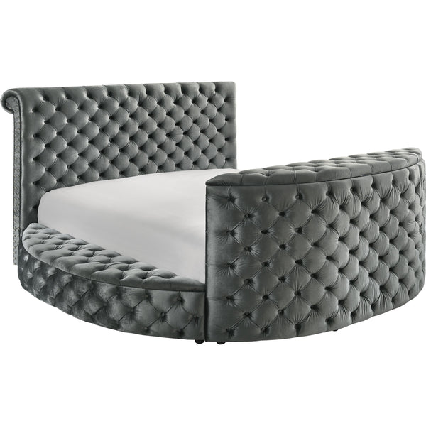  Crown Mark Voltare 5212GY-K King Bed with Fireplace & TV Lift - Grey IMAGE 1
