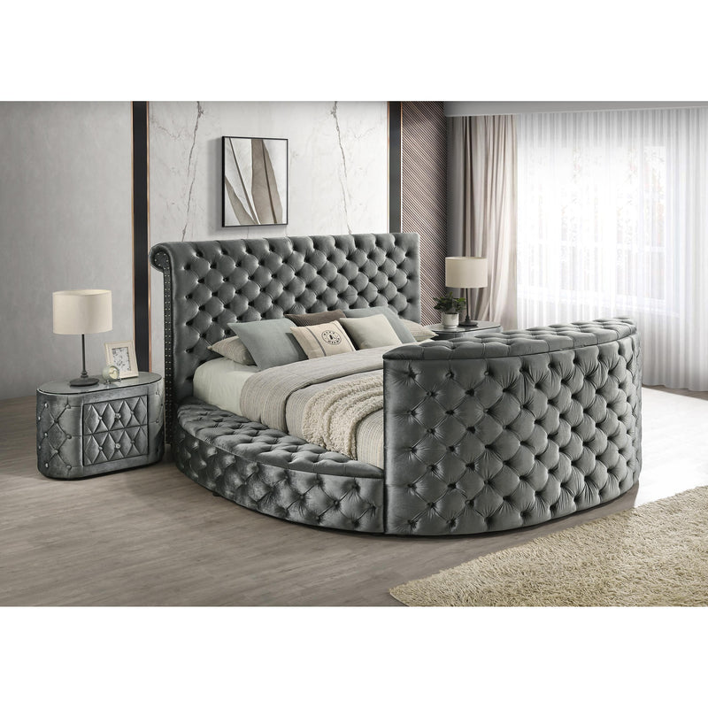 Crown Mark Voltare 5212GY-K King Bed with Fireplace & TV Lift - Grey IMAGE 4