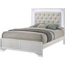 Crown Mark Lyssa B4312-K King Bed with LED - Oat/Frost IMAGE 1