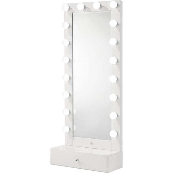  Crown Mark Luxo B4852WH-DB-SET Tall Lighted Vanity with Drawer - White IMAGE 1