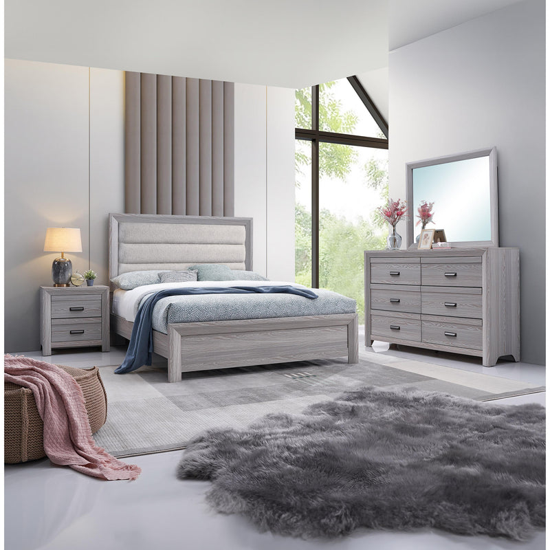  Crown Mark Adelaide B6712-Q Queen Upholstered Bed - Driftwood IMAGE 3