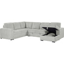  Coaster Furniture Devonshire 501208 Sleeper Sectional Sofa Storage Chaise - Grey IMAGE 2