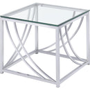  Coaster Furniture Lille 720498-S2 2-piece Glass Top Coffee And End Table Set - Chrome IMAGE 3