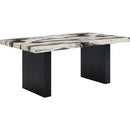  Crown Mark Vega Dining Table with Faux Marble Top and Pedestal Base 1420T-3972-LEG/1420T-3972-TOP IMAGE 1