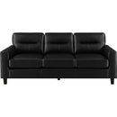  Coaster Furniture Scotland 504664 Faux Leather Upholstered Track Arm Sofa - Black IMAGE 3