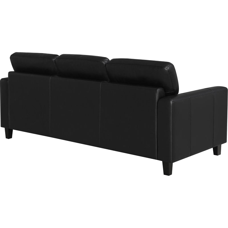 Coaster Furniture Scotland 504664 Faux Leather Upholstered Track Arm Sofa - Black IMAGE 7