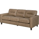  Coaster Furniture Scotland 504667 Faux Leather Upholstered Track Arm Sofa - Brown IMAGE 4