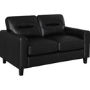  Coaster Furniture Scotland 504665 Faux Leather Upholstered Track Arm Loveseat - Black IMAGE 1