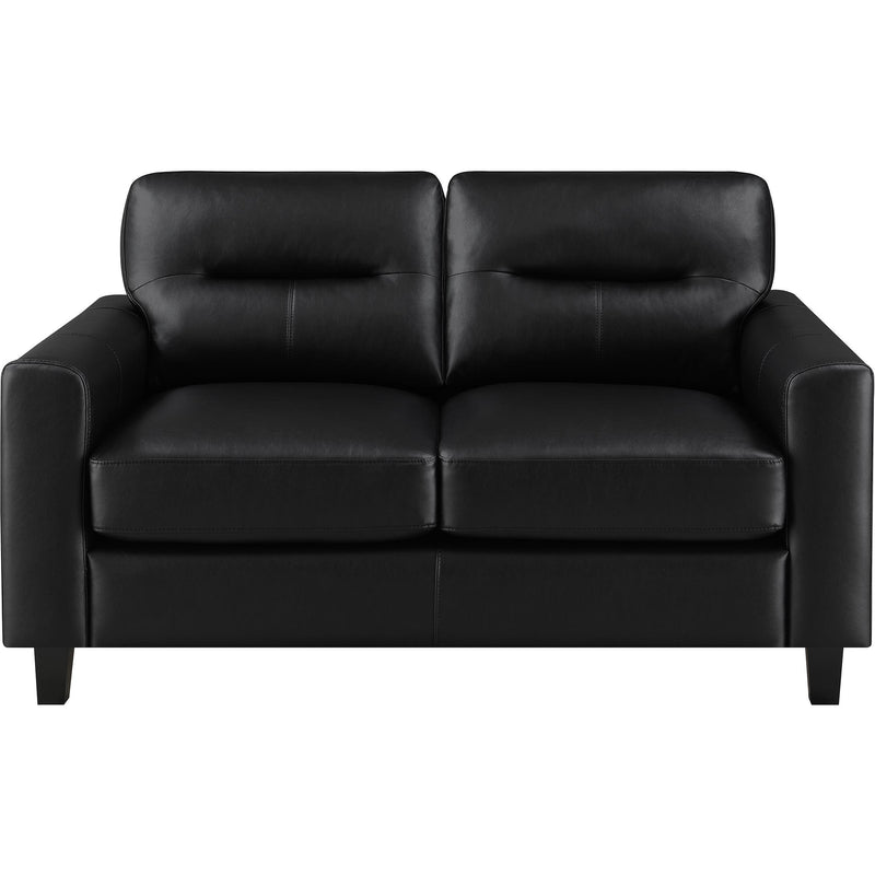  Coaster Furniture Scotland 504665 Faux Leather Upholstered Track Arm Loveseat - Black IMAGE 3