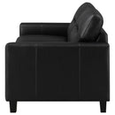  Coaster Furniture Scotland 504665 Faux Leather Upholstered Track Arm Loveseat - Black IMAGE 5