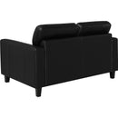  Coaster Furniture Scotland 504665 Faux Leather Upholstered Track Arm Loveseat - Black IMAGE 6